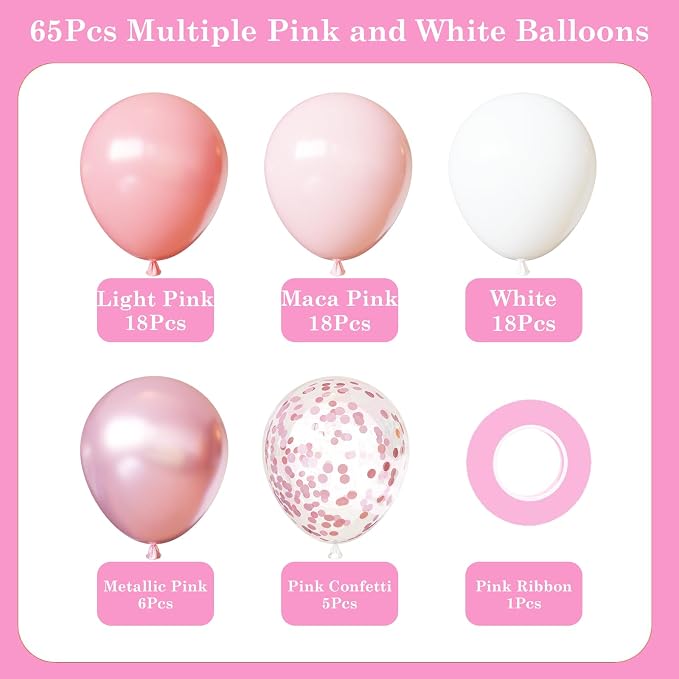 Light Pink and White Balloons Kit - Image 2