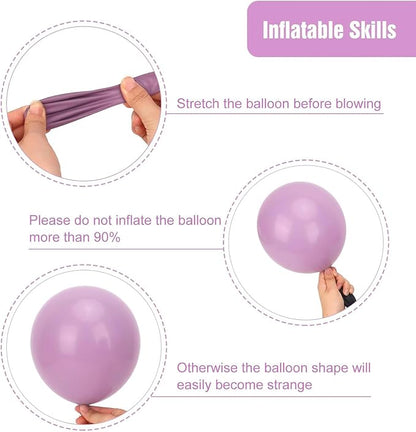 RUBFAC Purple Balloons Different Sizes Dusty Purple Party Balloon 154pcs | - Image 4