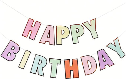 Happy Birthday Banner Birthday Party Supplies Garland Decorations Birthday by iiCheerful