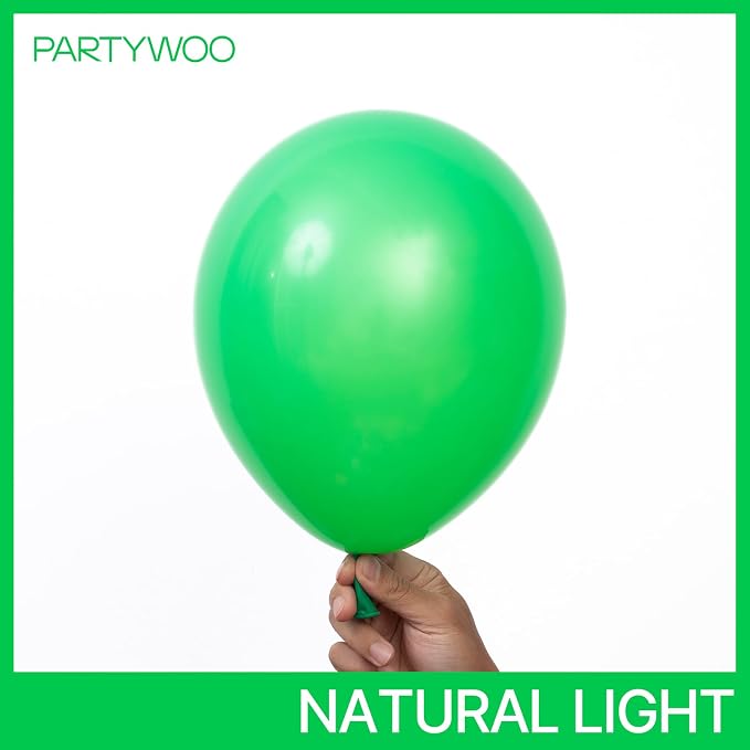 PartyWoo Green Balloons 101pcs Green Latex Helium Balloons 12 Inch | Birthday - Image 2