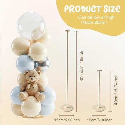4 Sets Balloon Stands for Table, Wooden Balloon Stand - Image 2