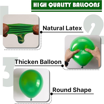 PartyWoo Green Balloons 100pcs Latex Helium Balloons 12 Inch | Birthday Baby - Image 7