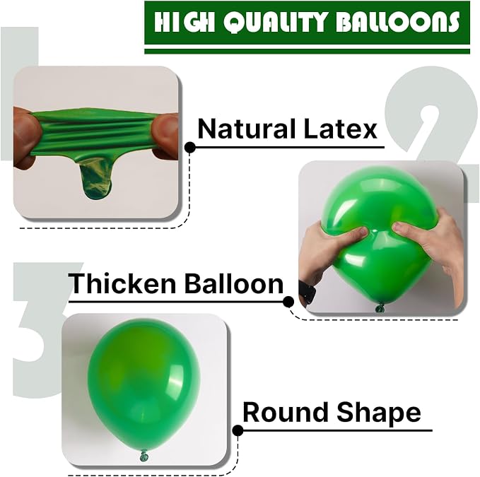 PartyWoo Green Balloons 101pcs Green Latex Helium Balloons 12 Inch | Birthday - Image 7