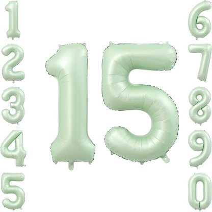 Olive Green Number 15 Balloon 40 Inch, Sign by Unknown