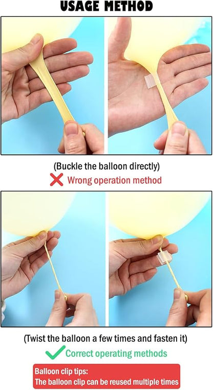 AKOAK 100 Pcs Useful "V" Shaped Balloon Seal Clip Transparent Balloon Button - Image 6