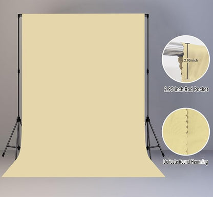 Tan Photography Backdrop for Photoshoot, Fabric 8x10ft | Polyester Studio Photo - Image 2