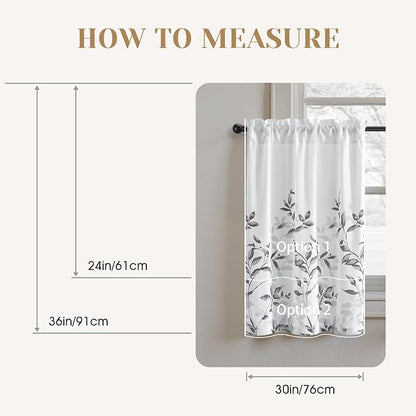 HOMEIDEAS Kitchen Curtains, Short Non-See-Through Privacy 30X24 Inch Length - Image 6