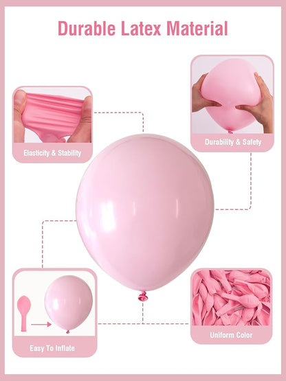 Pink Balloons 125 Pcs Different Sizes of 18 12 10 5 Inch Pastel Baby Soft Pink - Image 4