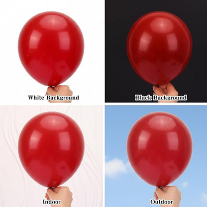 RUBFAC Ruby Red Balloons 65pcs, 12 Inch Dark Red Burgundy Party Balloon - Image 3