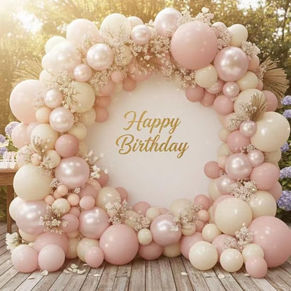 Pearl Pink White Balloon Arch Kit - Image 4