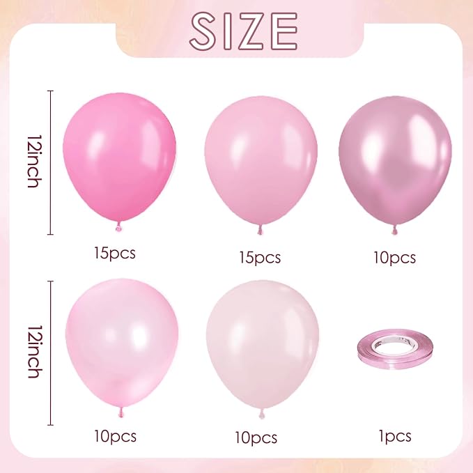 Pink Balloon Set, 12 Inch | Latex Balloons - Image 3