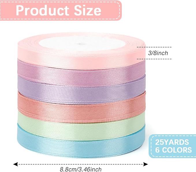 Pastel Ribbon Set Easter Ribbon Set Graduation Ribon Rainbow Class of 2025 - Image 2