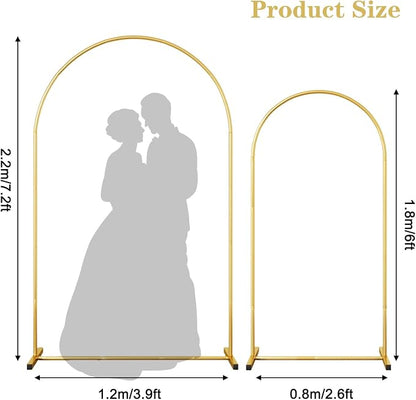 RUBFAC Wedding Arch Backdrop Stand, Metal Balloon Arch Stand | Gold Arch Stand - Image 2