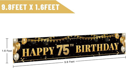 Large Happy 75th Birthday Decoration Banner, 75th Birthday Party Decorations - Image 2