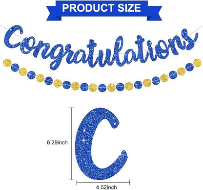 BEISHIDA Congratulations Banner Blue 2026 Graduation Banners, Grad Congrats - Image 2