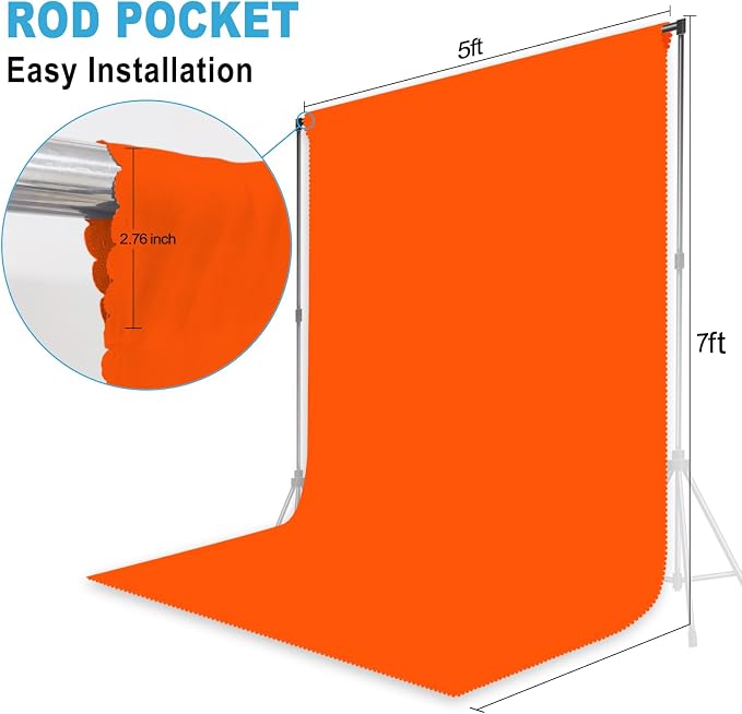 Orange Photography Backdrop for Photoshoot, 5x7 FT | Versatile Studio Photo - Image 2