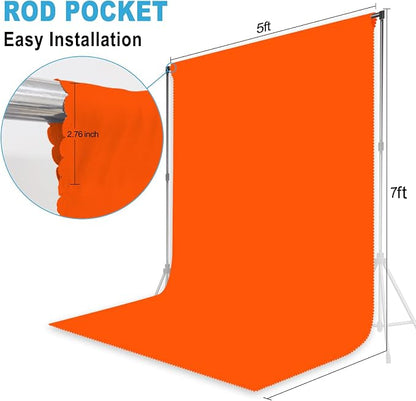 Orange Photography Backdrop for Photoshoot, 5x7 FT | Versatile Studio Photo - Image 2