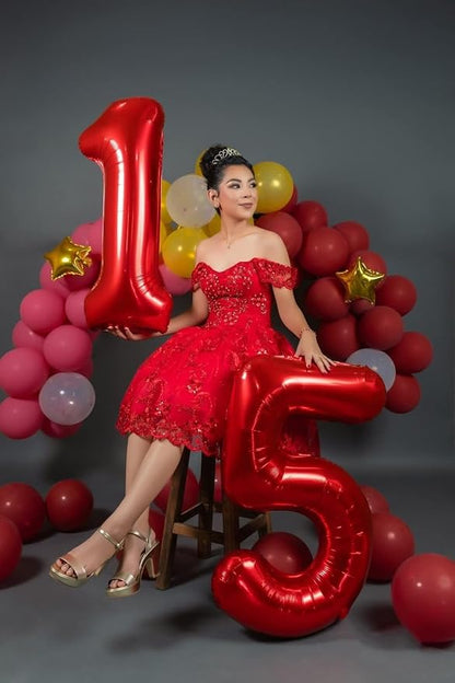 50 Balloon Number 40 Inch Red Balloons - Image 4