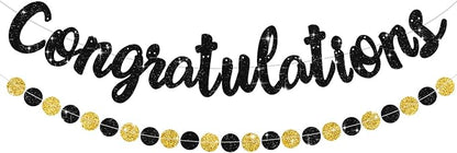 BEISHIDA Congratulations Banner Black 2026 Graduation Banners, Grad Congrats by Beishida
