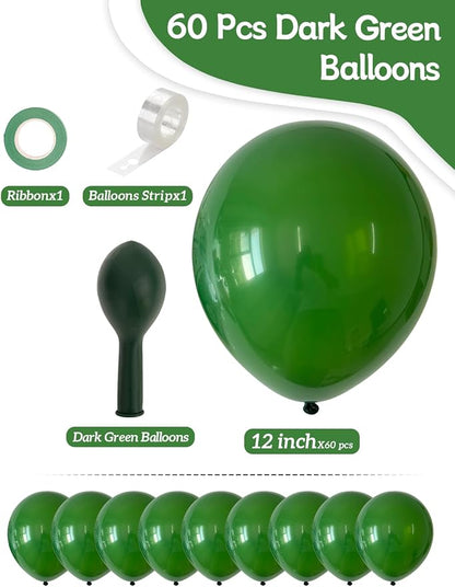 Green Balloons 12 Inch 60 Pcs Dark Green Latex Balloons - Image 2