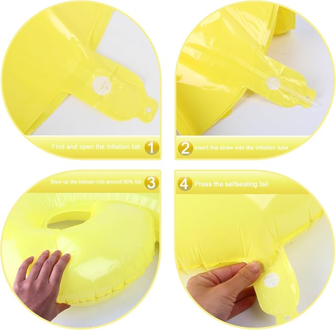 Yellow Number 8 Balloon 40 inch, Balloon numbers party supplies, deco photo - Image 2