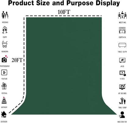 Dark Green Photography Backdrop - Image 3