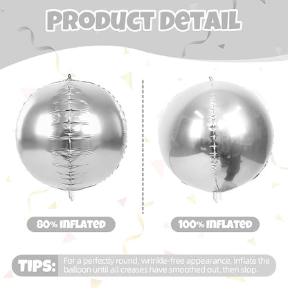 12 Pcs Silver Foil Balloons, Different Size Metallic Silver Balloons - Image 9