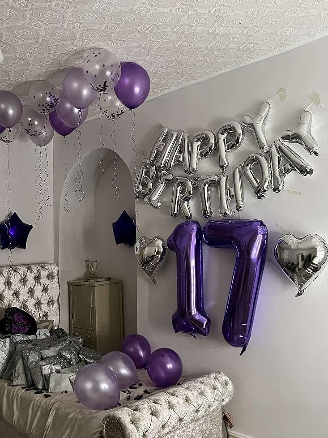 Number Balloon Purple Number 17 - Image 2