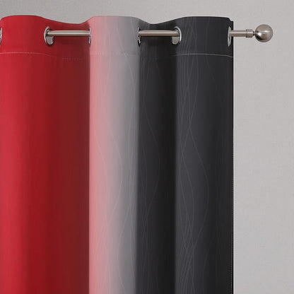 Black and Red Blackout Curtains, 100% Ombre Blackout Curtains - Image 4