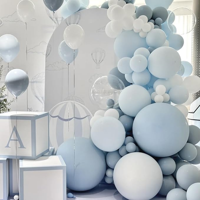 Voircoloria 105pcs Dusty Blue Party Latex Balloons, 12inch | - Image 6