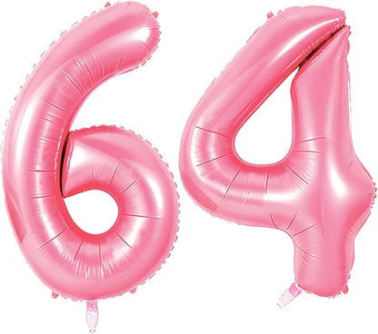 Number 64 Balloons for 64th Birthday Party Decorations, 0-100 Large No.64 by Joycard
