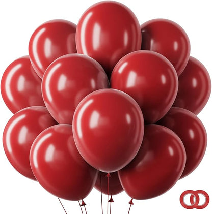 RUBFAC Ruby Red Balloons 65pcs, 12 Inch Dark Red Burgundy Party Balloon by RUBFAC
