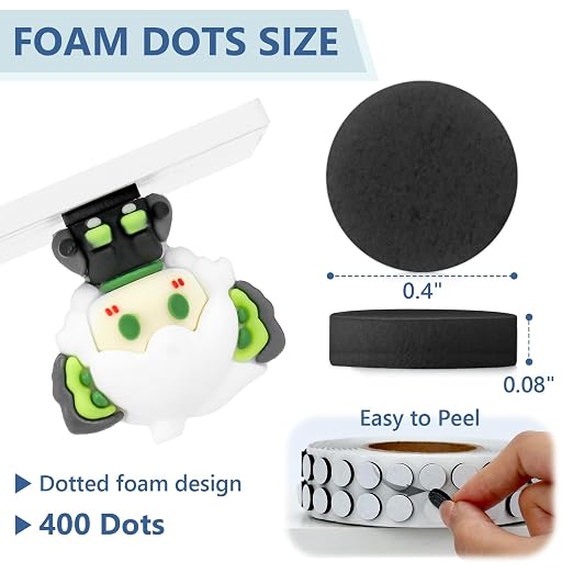 400 PCS 2mm Double Sided Foam Dots 0.4" Foam Round Dots 3D Foam Tape Craft - Image 2