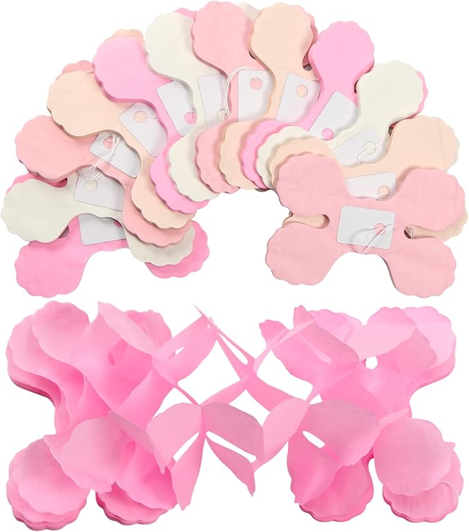 Pink-White Peach Party-Decorations Streamers Garland - 157Ft Four-Leaf Clover - Image 4
