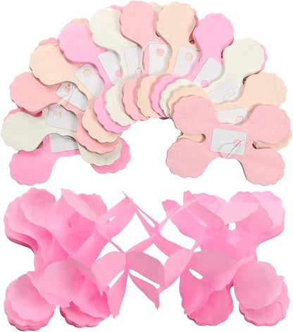 Pink-White Peach Party-Decorations Streamers Garland - 157Ft Four-Leaf Clover - Image 4