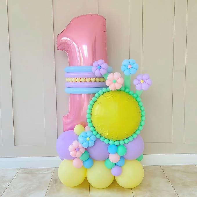Pastel Pink 40 Balloon Number, 40 Inch Light Pink 40 Balloons Large Helium Foil - Image 2