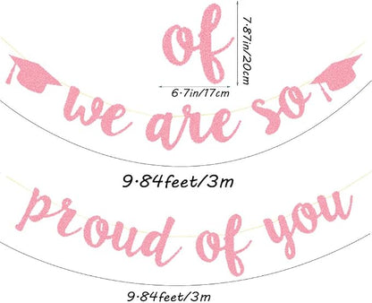 2026 Graduation Banners Party Decorations Rose Gold Glitter Grad Banners | - Image 5