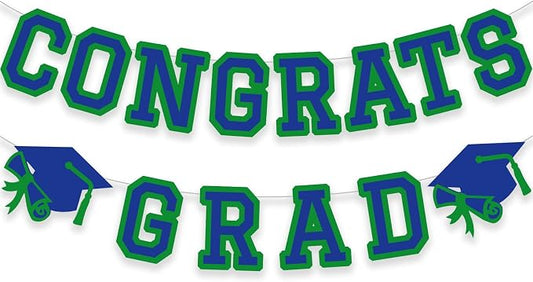 Congrats Grad Banner Graduation Party Banner Decoration Hanging Garland High by Unknown