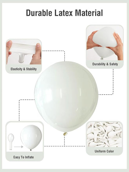 White Balloons 12 Inch 60 PCS White Latex Balloons - Image 6