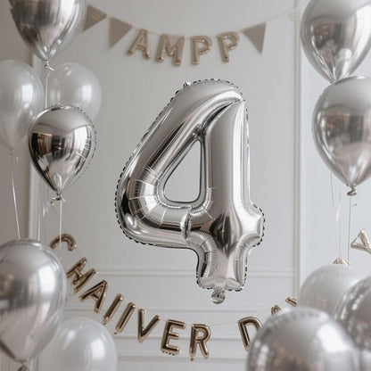 Number Balloons 40 Inch Silver 3 Balloon - Image 4