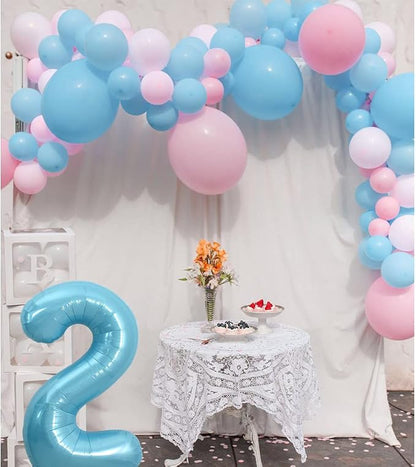 TONIFUL 40 Inch Light Blue Large Numbers 0-9, Number 2 Digital Helium Balloon - Image 5