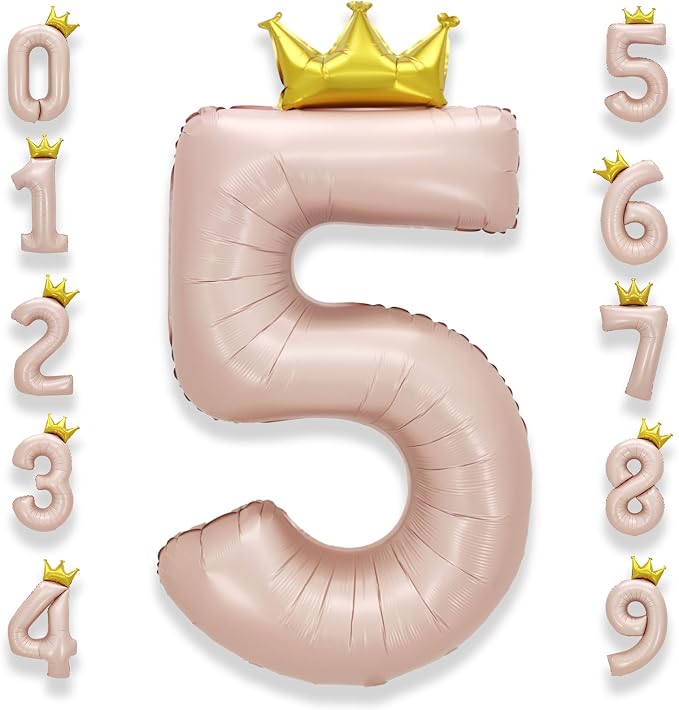 AULE 40 Inch Big Pink 5 Balloon Number by AULE