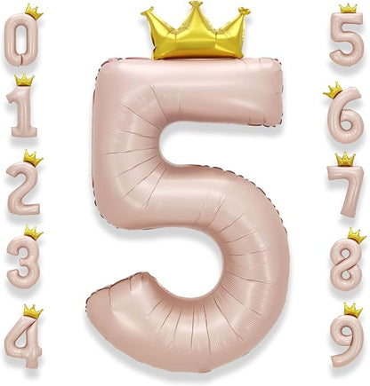 AULE 40 Inch Big Pink 5 Balloon Number by AULE