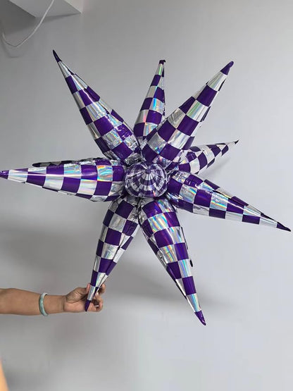 Purple Gingham Balloons Check Balloons Gingham Birthday Party Decorations - Image 5