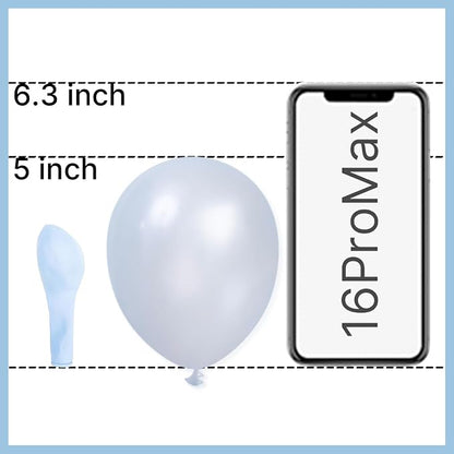 PartyWoo Pearl Light Blue Balloons 100pcs Baby Pastel Blue Color | 5 Inch - Image 2