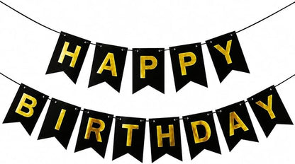 Black Happy Birthday Banner Sign by Unknown