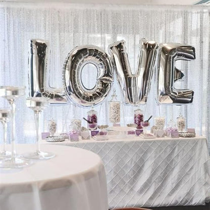 White Sequin Backdrop Curtain 7ft x 7ft Party Backdrop - Image 5