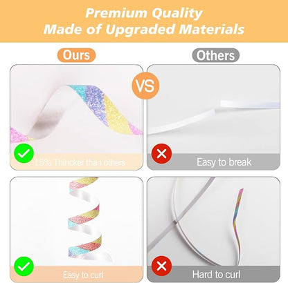 500 Yard Rainbow Balloon String Curling Ribbon, Glitter Birthday Ribbons | Bows - Image 2