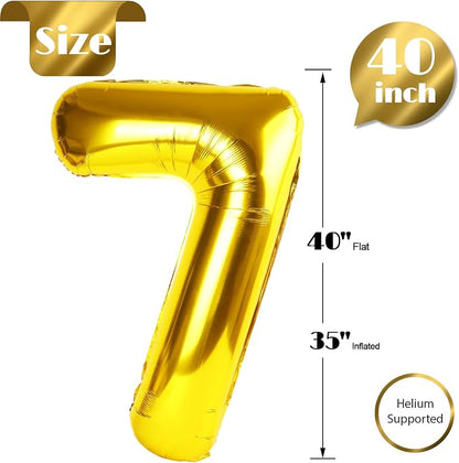 Gold Number 7 Balloon 40 Inch - Image 5