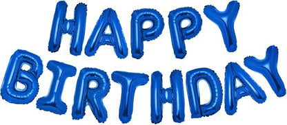 PIGETALE 16 Inch Royal Blue Happy Birthday Balloon Banner, Unisex Party Supplies by welcomePIGETALE